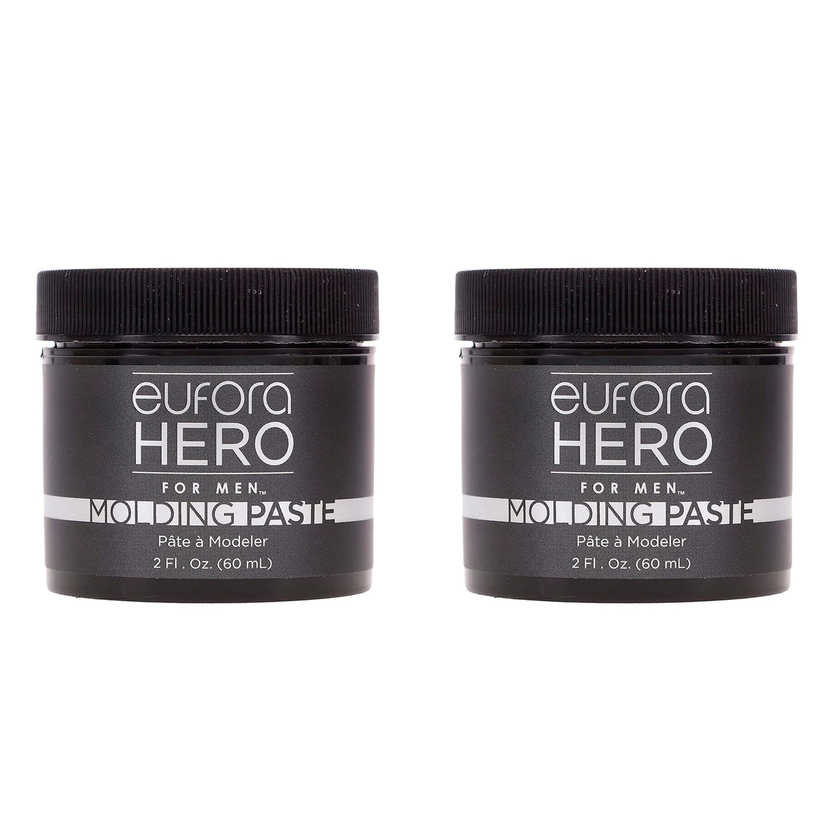 Eufora Hero for Men Molding Paste 2oz-2pack offers flexible hold for textured, natural styles.