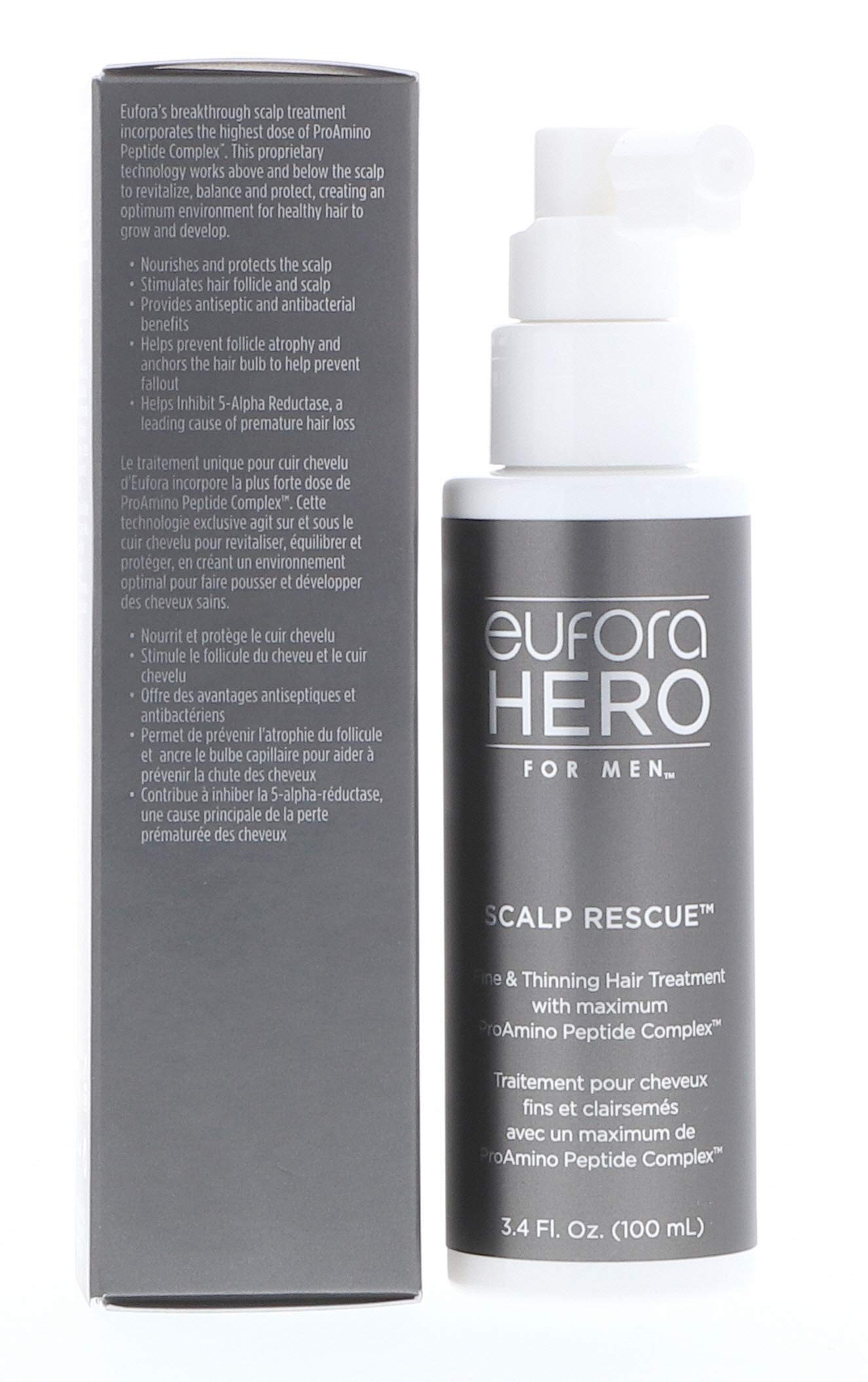 Soft, hydrated hair after use with Eufora Hero for Men Scalp Rescue