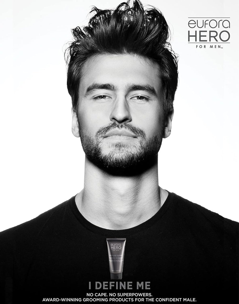 Eufora Hero Men applying treatment to scalp for refreshing care