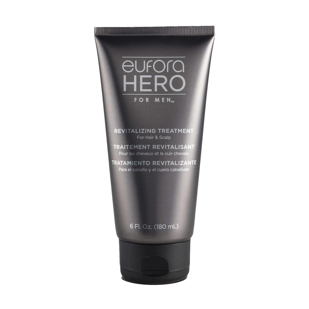 Eufora Hero Men Revitalizing Treatment bottle 6oz highlighting hydration and shine for hair