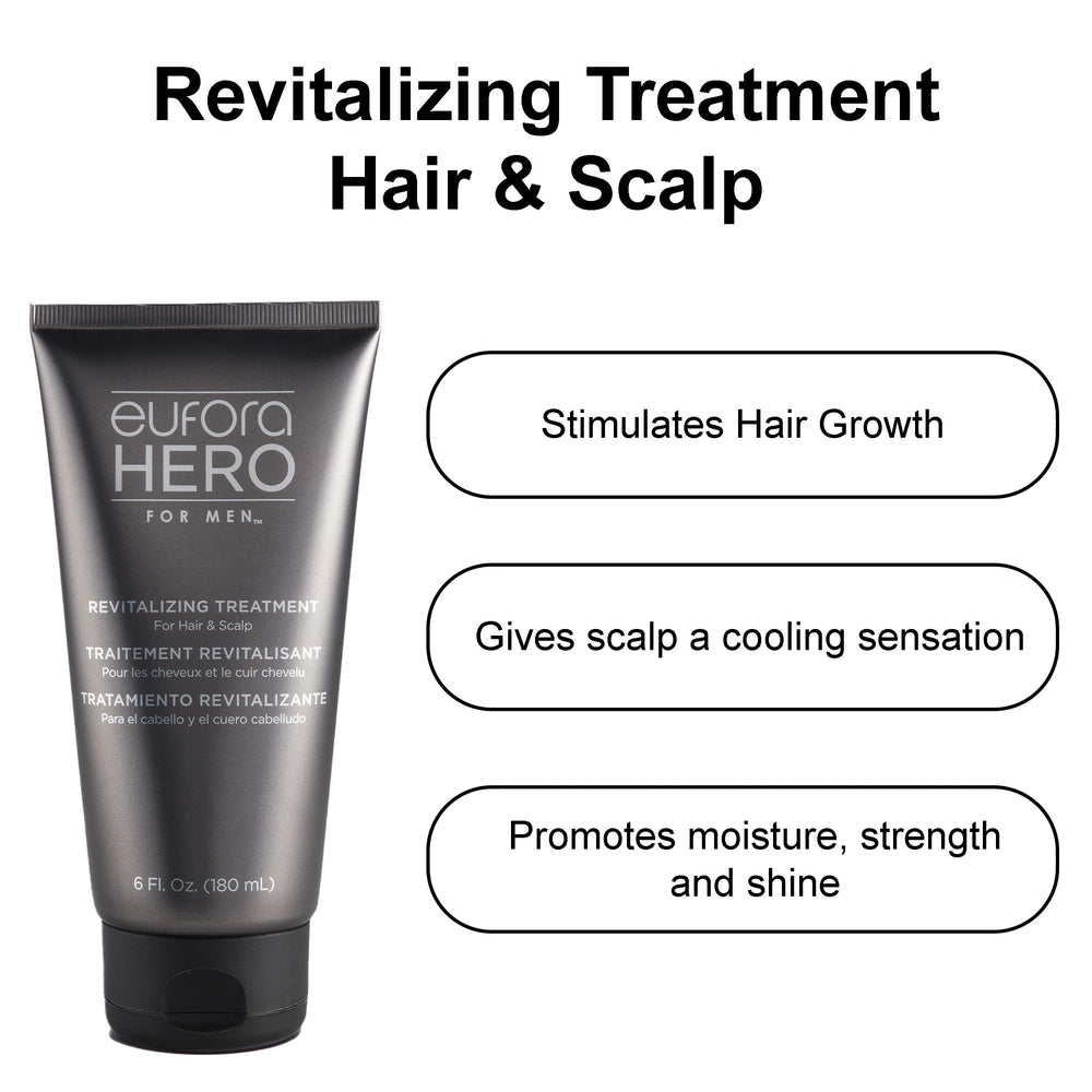 Eufora Hero Men serum pump showing easy scalp application for even distribution