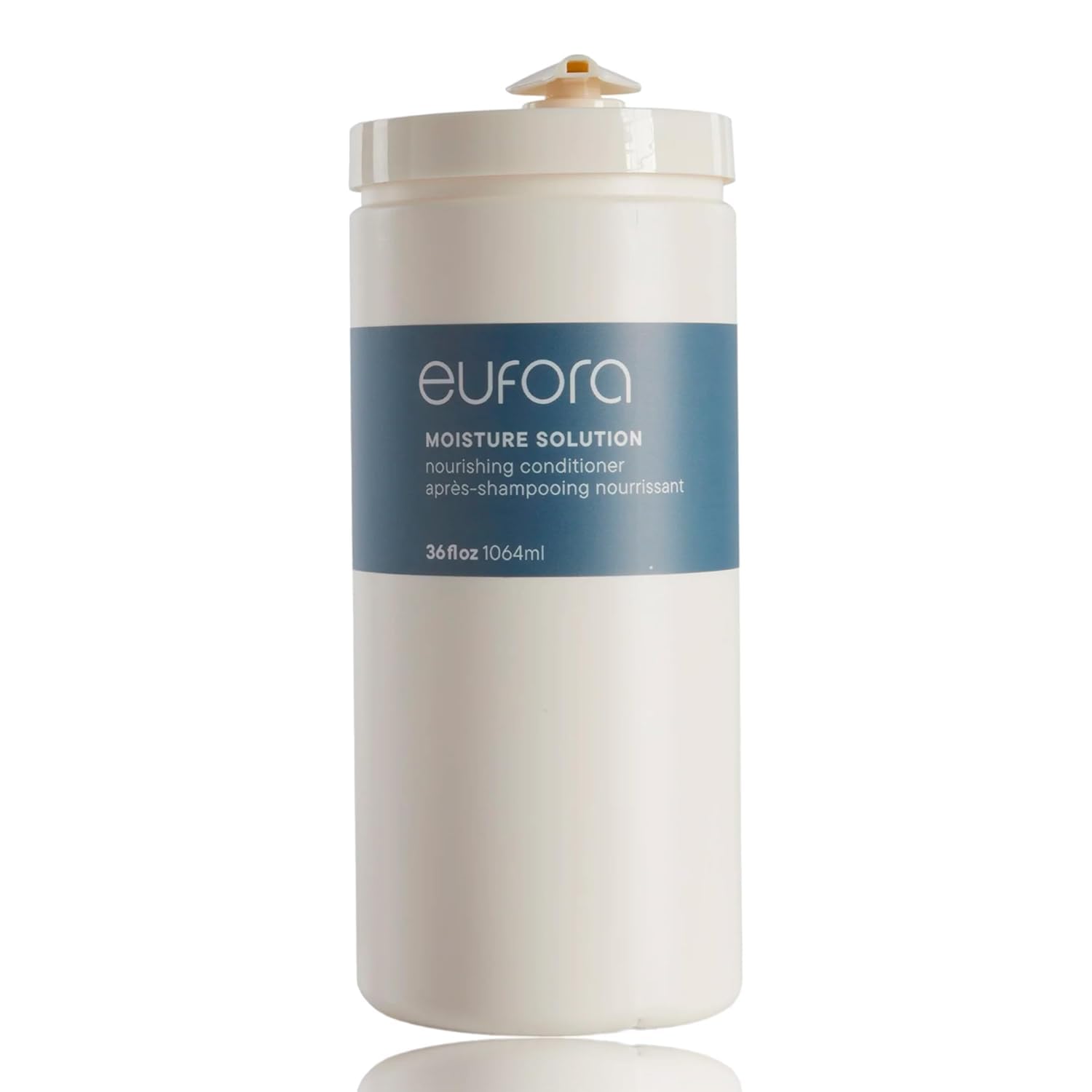 Eufora Moisture Solution Nourishing Conditioner bottle pouring for deep hydration