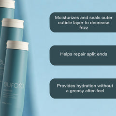 Eufora Smoothing Frizz Control Conditioner application being applied for hydration