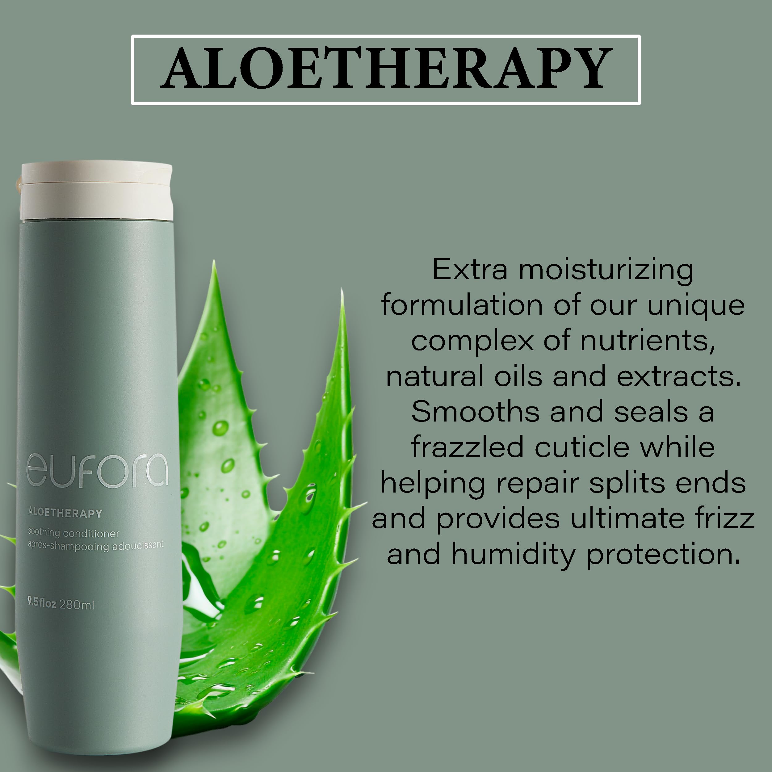 Eufora Soothing Conditioner packaging highlighting cruelty-free formula for sensitive scalps.
