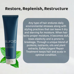 Eufora Urgent Repair Revitalizing Treatment applied to the scalp during routine care.