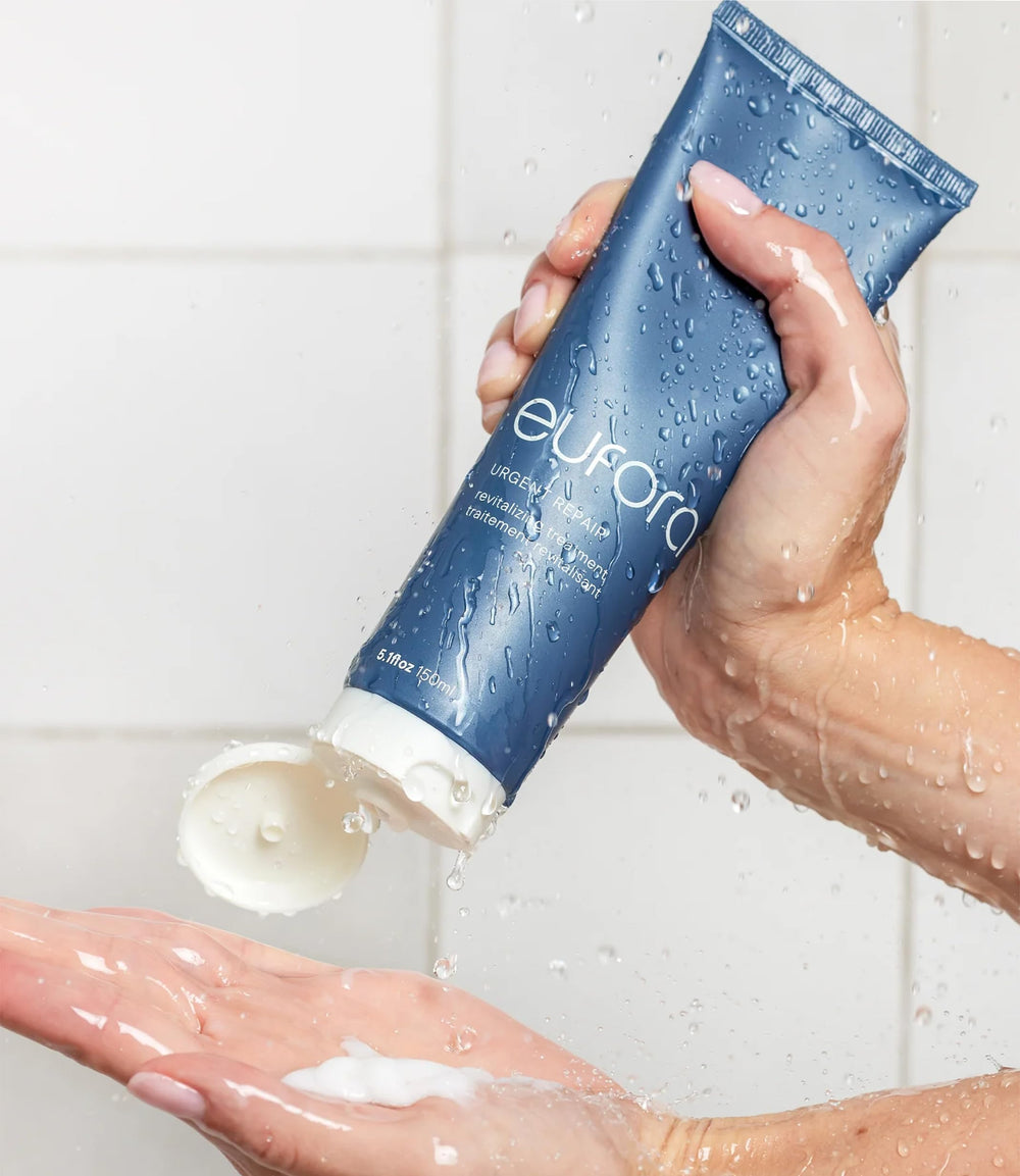 Eufora Urgent Repair Revitalizing Treatment texture close-up shows smooth consistency.
