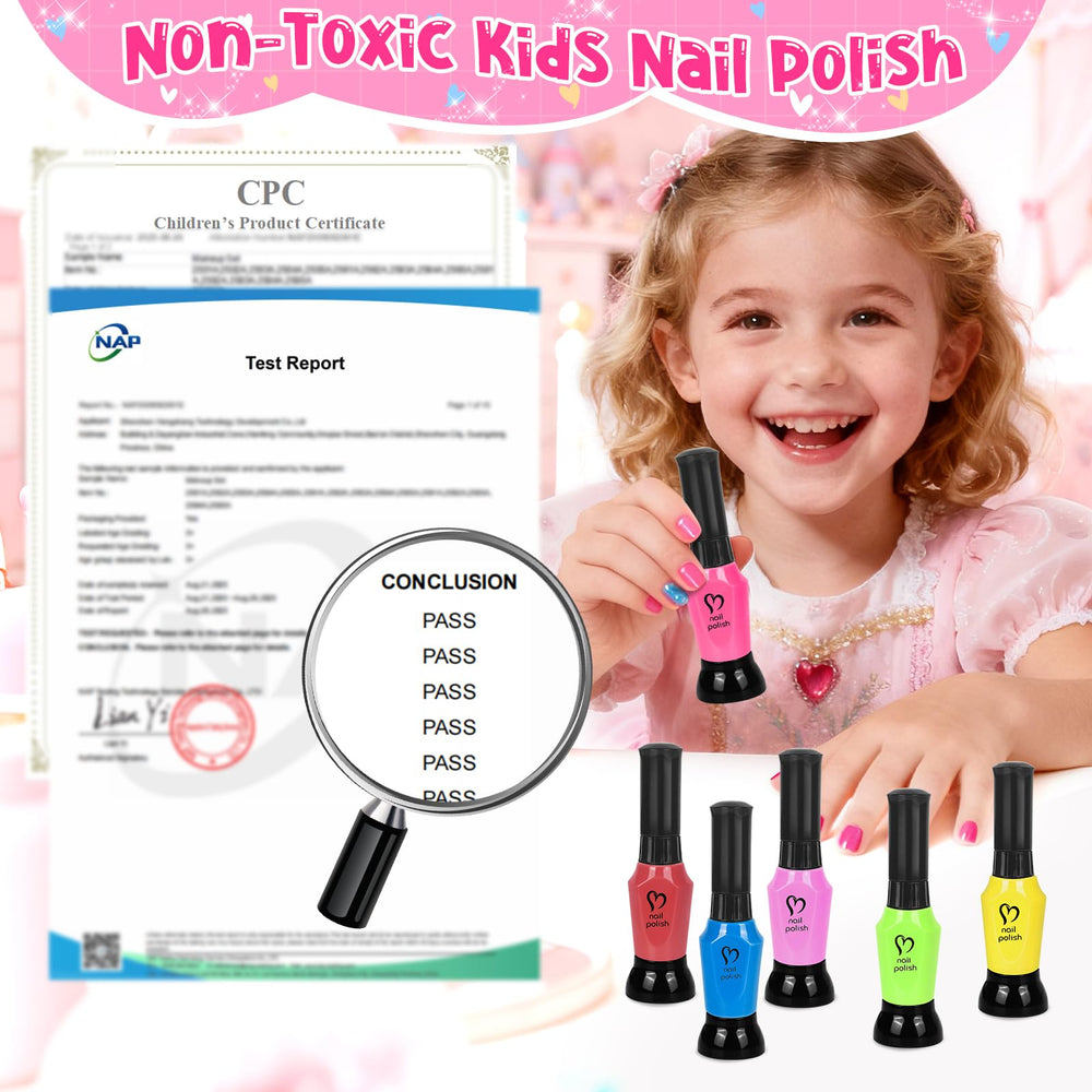 EULRGAUS child using the kit demonstrates safe, water-based nail art in play