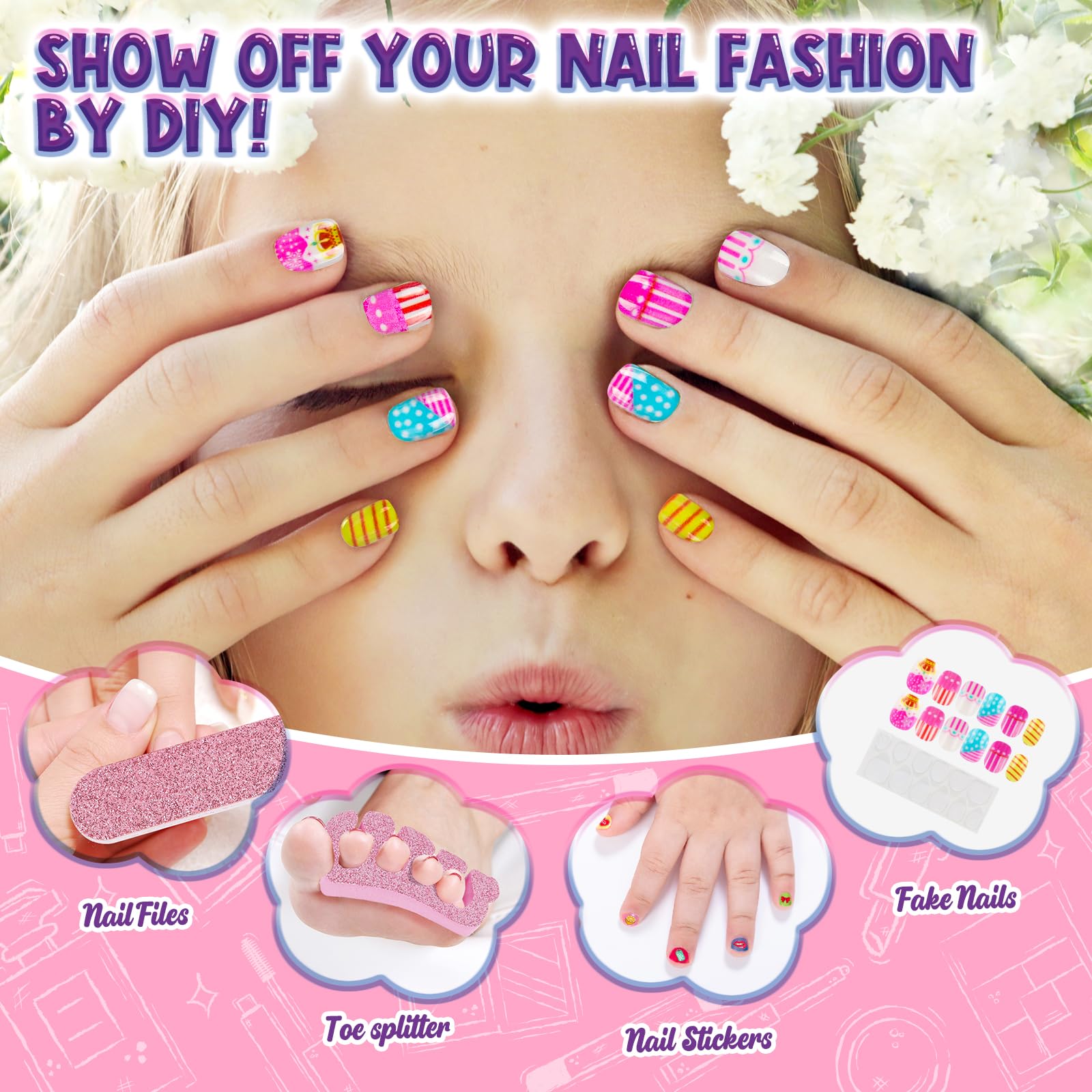 EULRGAUS nail stickers add fun designs to customize tiny nails.