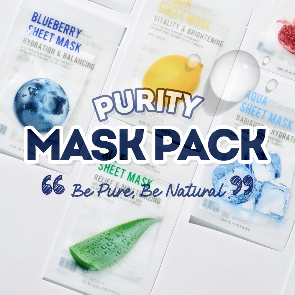 EUNYUL Purity Sheet Mask Charcoal – balances shine and clarifies texture.