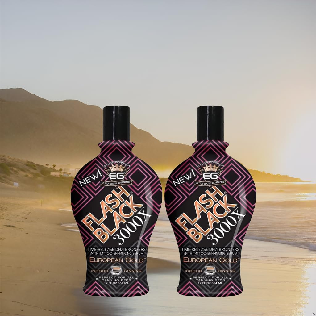 European Gold Flash Black 3000X with nourishing oil blend for skin