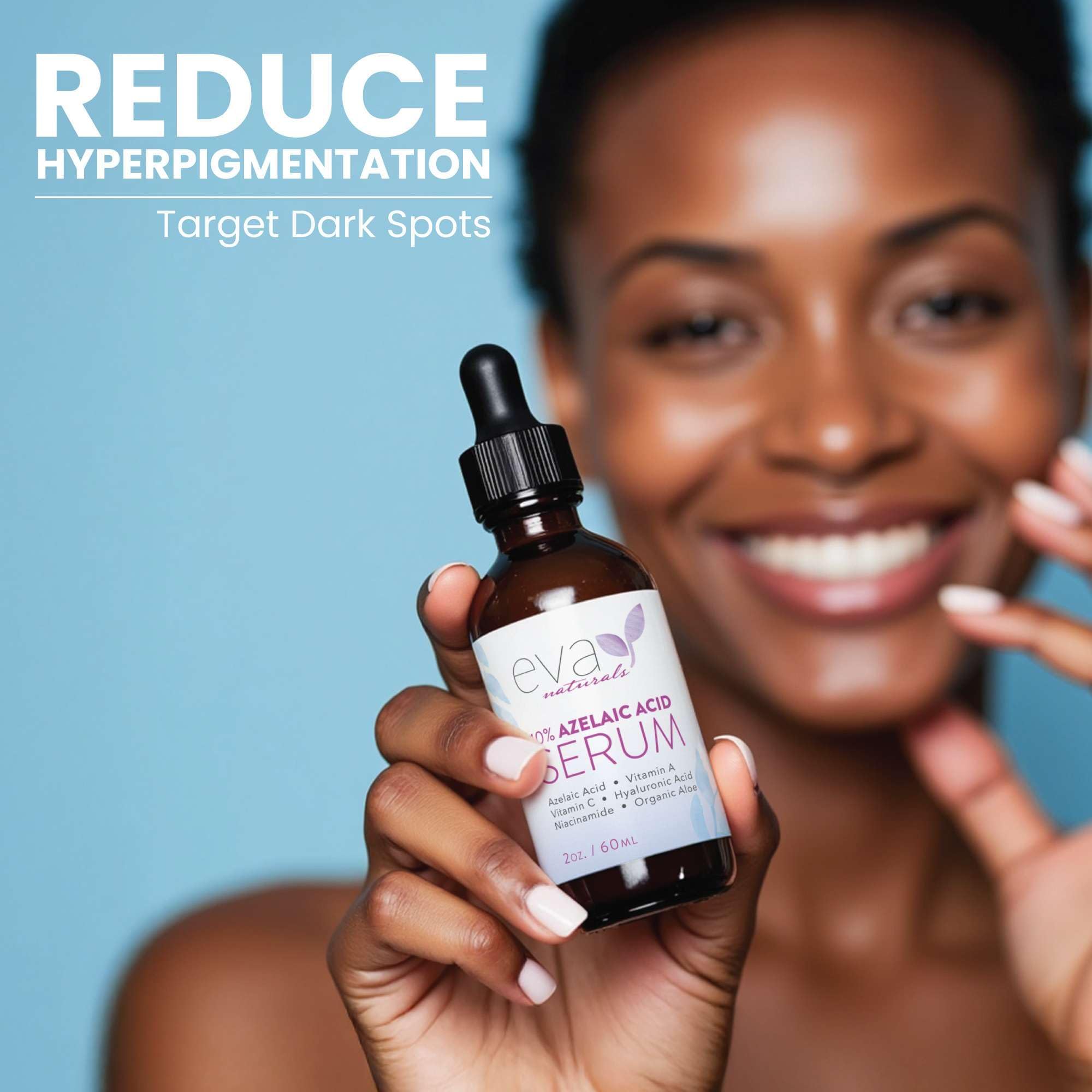 Applying Eva Naturals serum on the back of the hand demonstrates quick absorption.