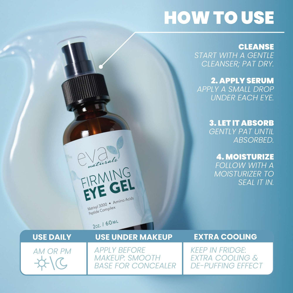 Eva Naturals Eye Gel hyaluronic acid hydrates delicate under-eye skin