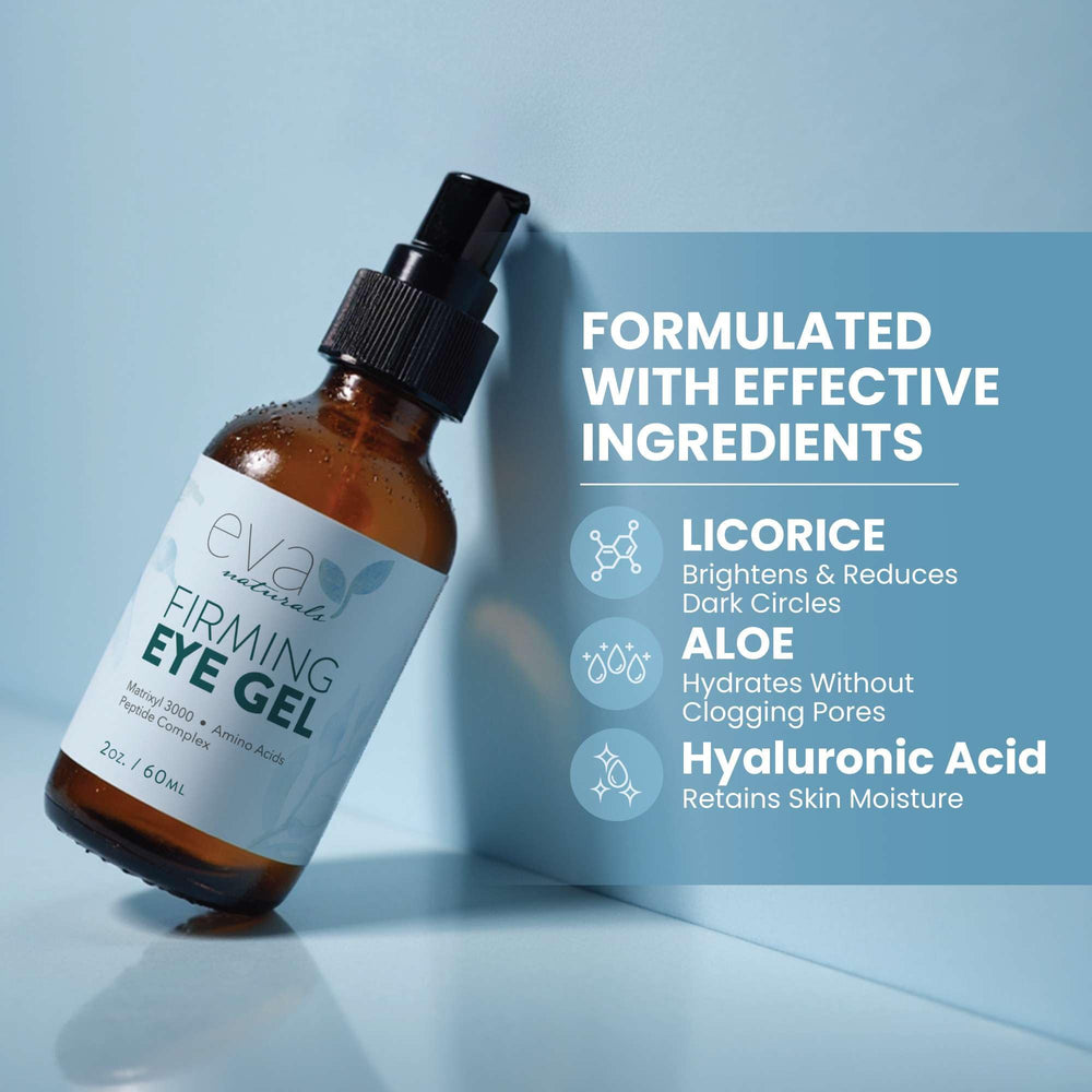 Eva Naturals Eye Gel licorice and green tea brighten discoloration