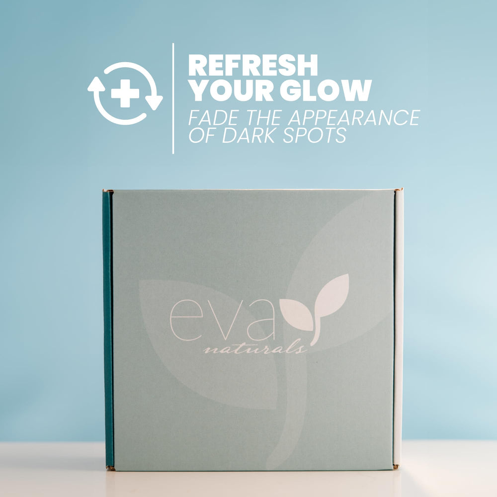 Eva Naturals Firming Eye Gel tub showing cooling texture for smooth under-eye area.