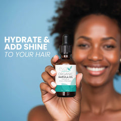 Eva Naturals Marula Oil on hair for softness and shine