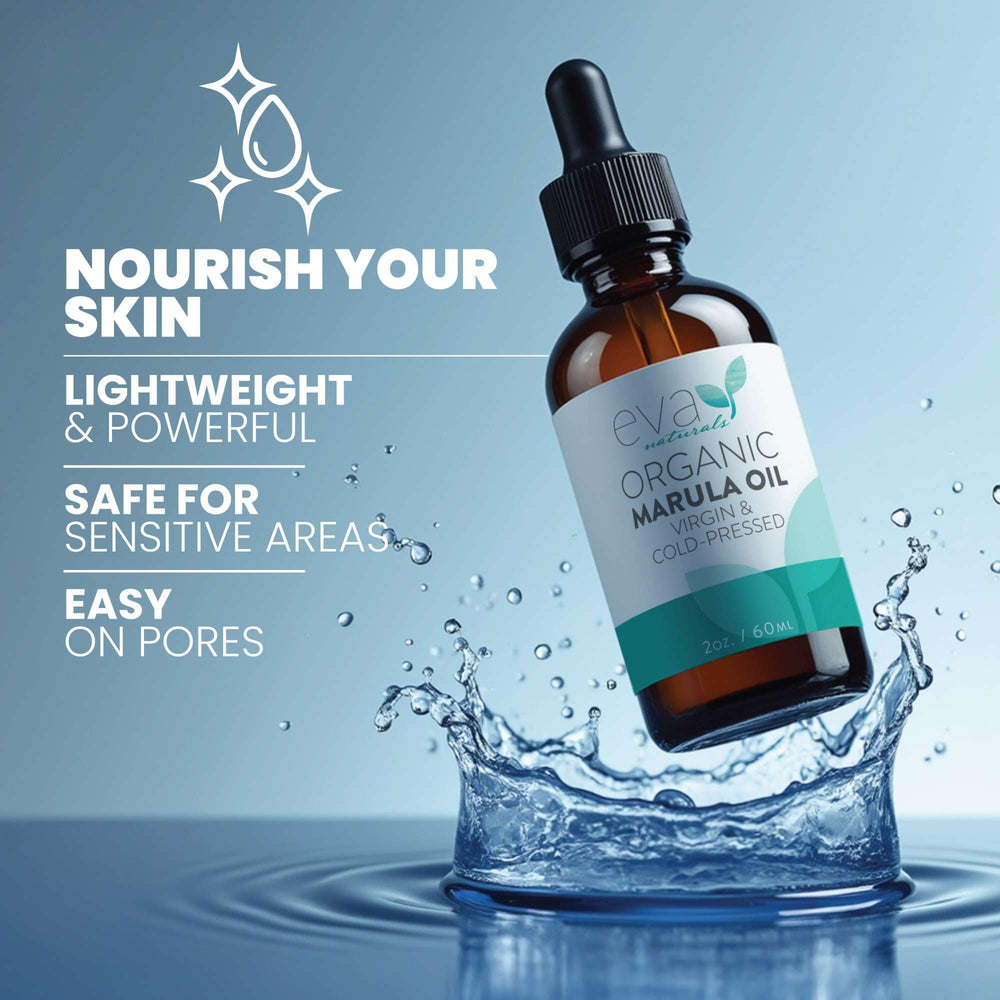 Lightweight, non-greasy finish of Eva Naturals Marula Oil