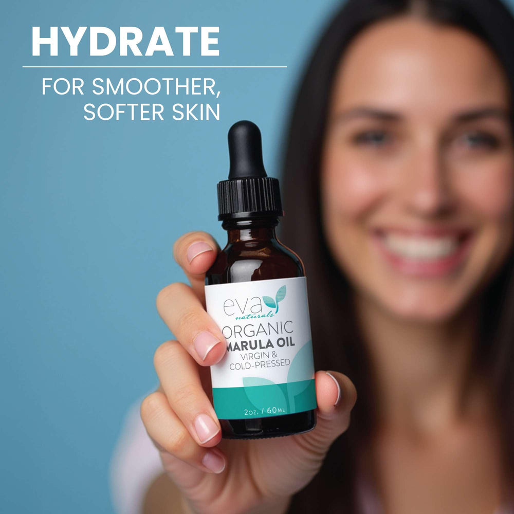 Travel-friendly Eva Naturals Marula Oil in a compact bottle