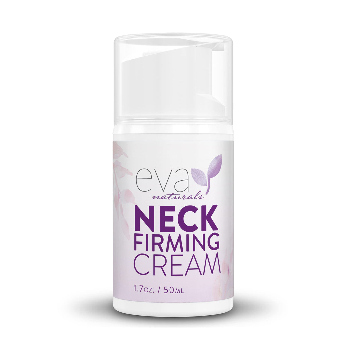 Eva Naturals Neck Firming Cream bottle shown for neck lifting benefits