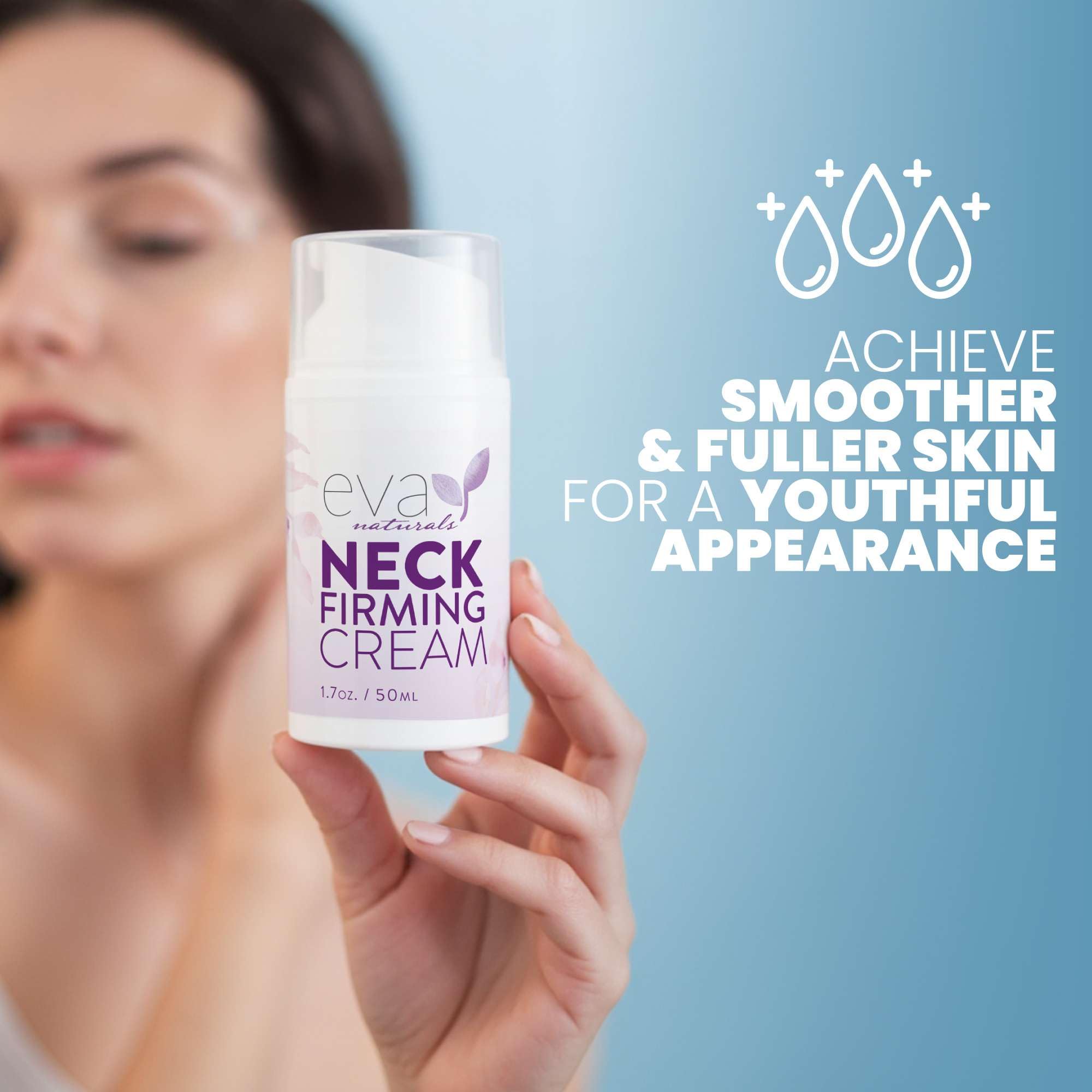 Jar of Eva Naturals Neck Firming Cream ready for daily care