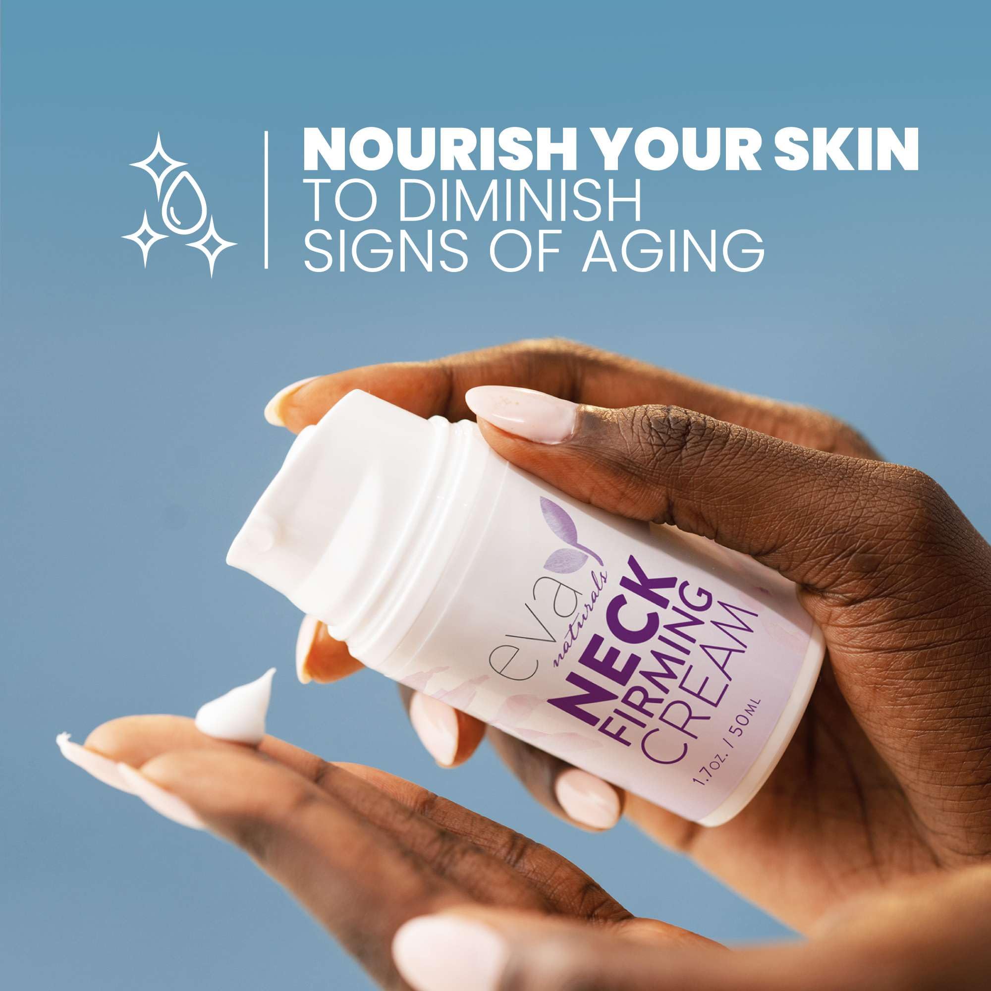 Cream swirl from Eva Naturals neck firming cream indicating rich texture