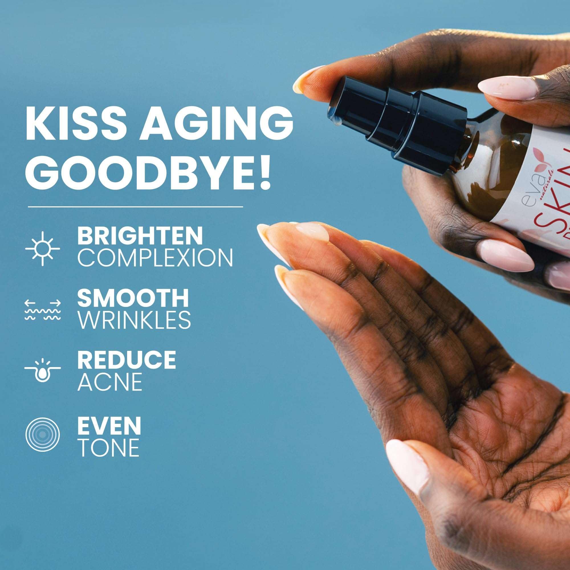 Close-up of Eva Naturals Retinol Serum dropper highlighting encapsulated retinol.