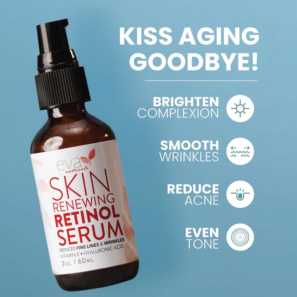 Eva Naturals retinol serum dropper for precise application and rejuvenation