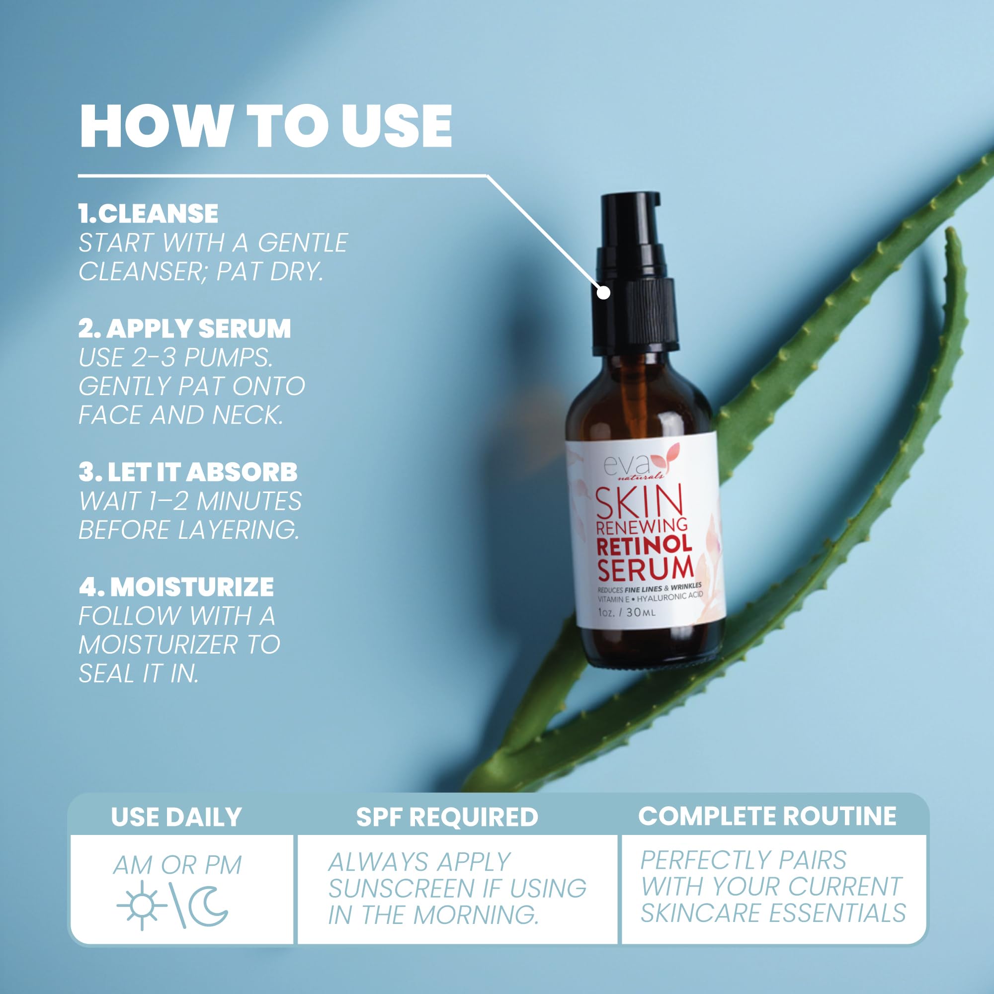 Night routine setup with Eva Naturals Retinol Serum ready for bedtime skincare.