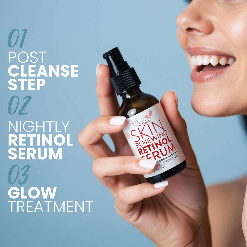 Glow-enhancing finish captured after use with Eva Naturals serum.