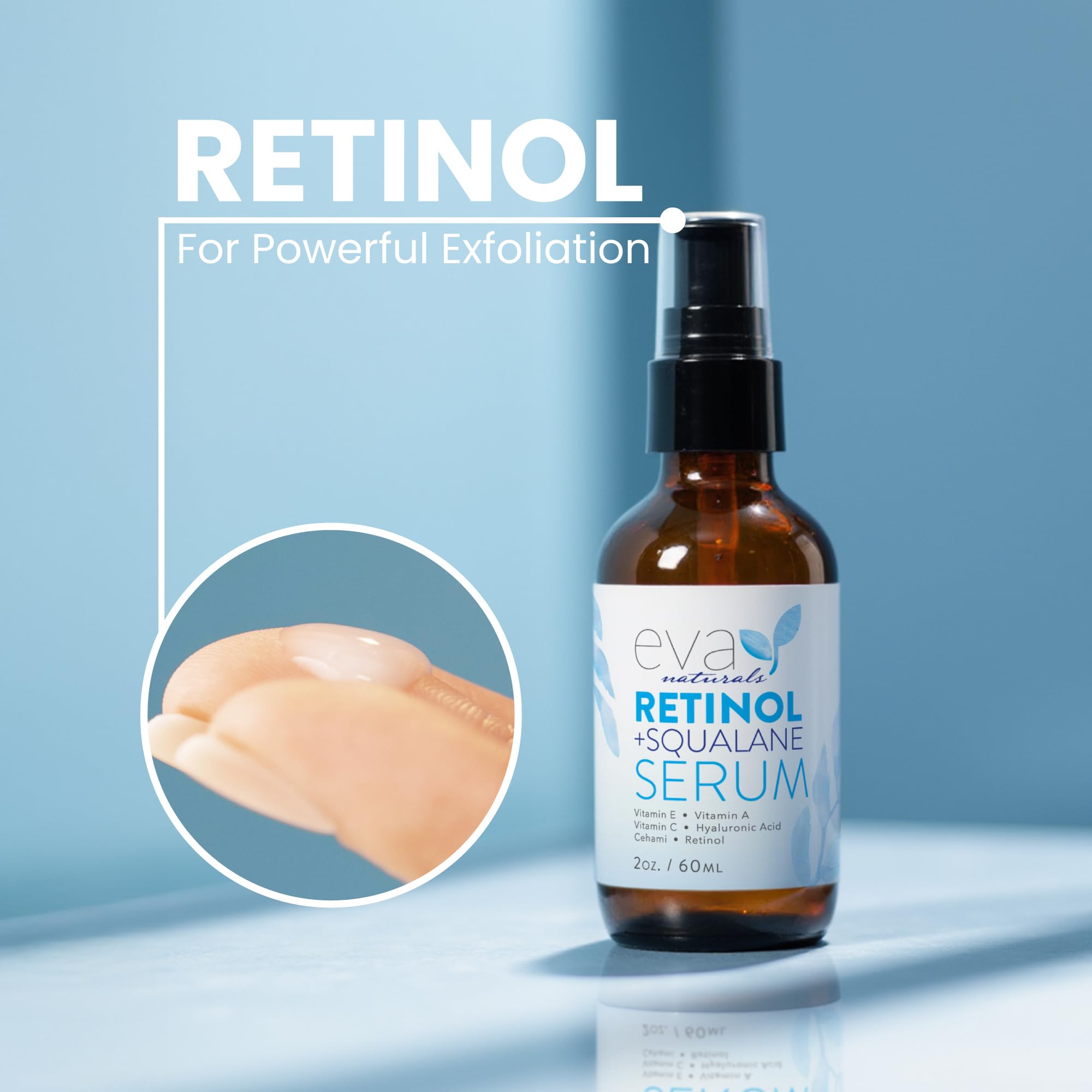 Eva Naturals serum on skin demonstrates fast absorption and non-greasy comfort