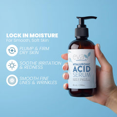 Goutte de sérum Eva Naturals avec pipette, application précise et pratique.