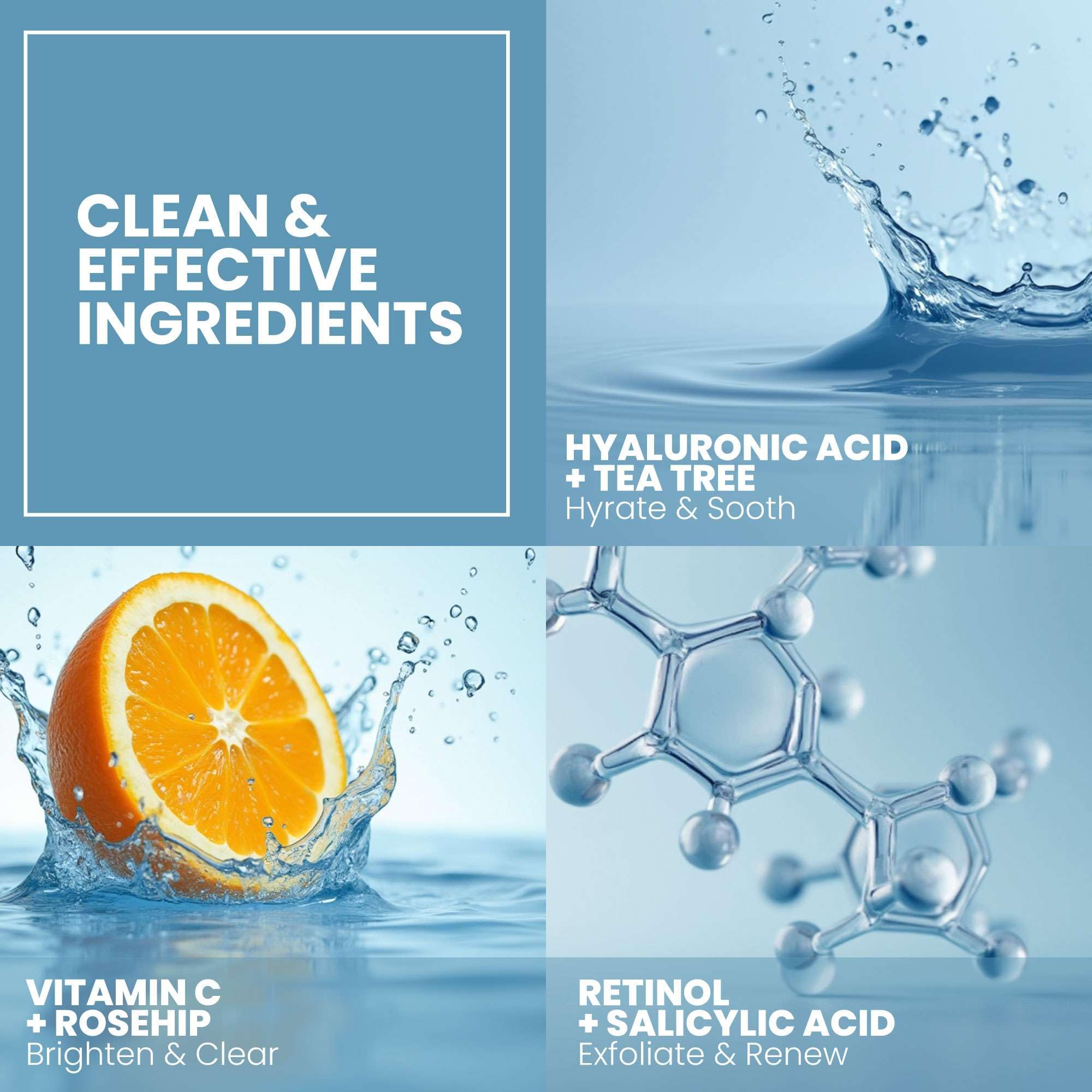 Eva Naturals lightweight serum texture spreading evenly on skin.