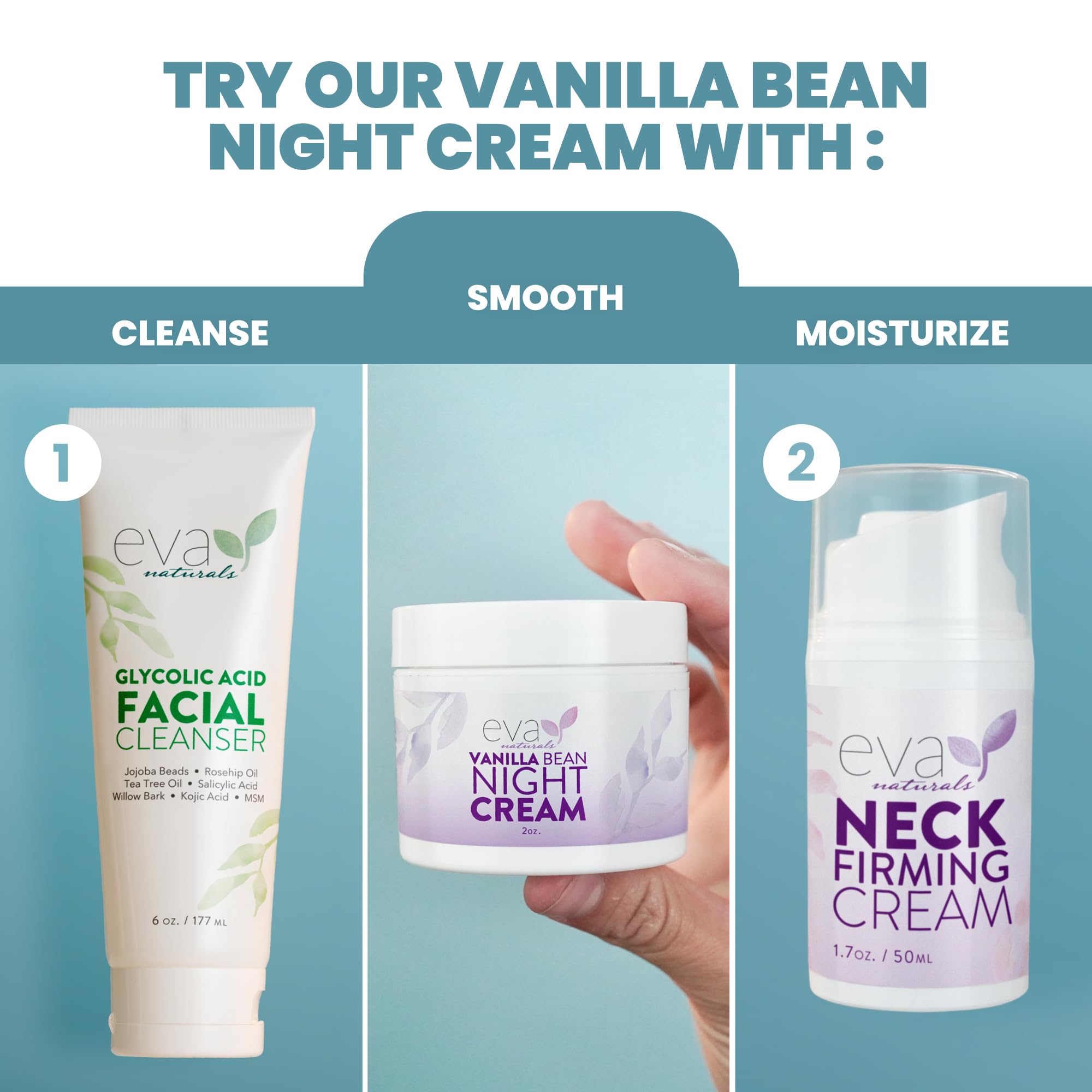 Eva Naturals Vanilla Bean Night Cream after-use may leave skin feeling refreshed by morning