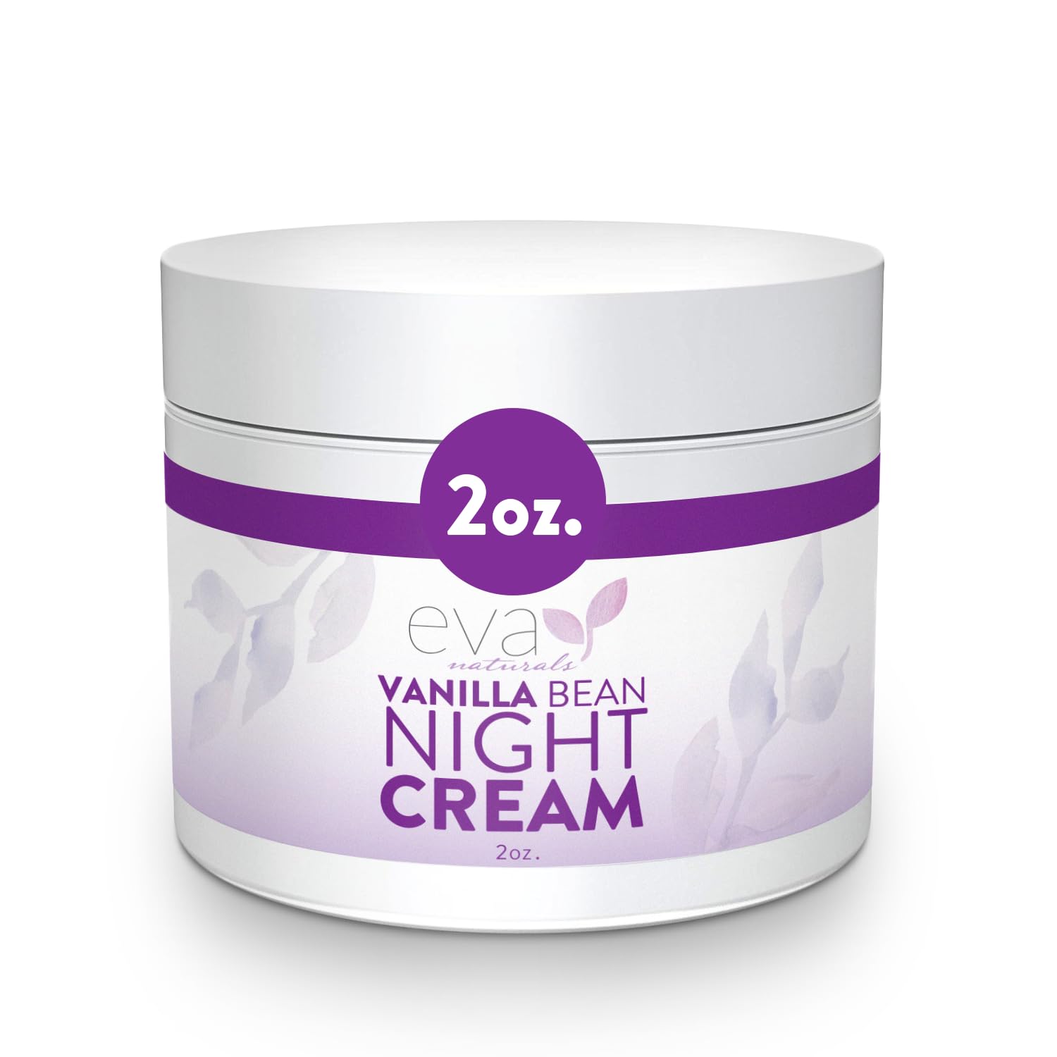 Eva Naturals Vanilla Bean Night Cream bottle pour showing lightweight overnight hydration