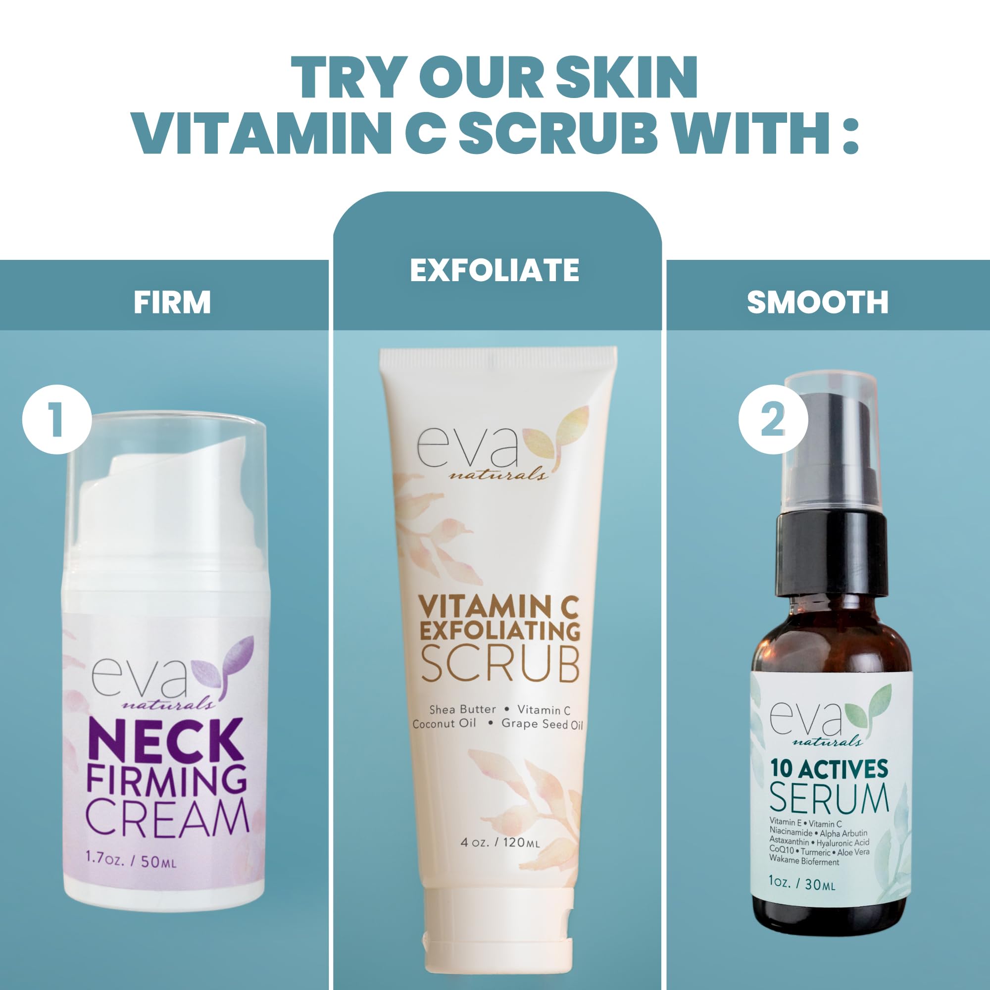 Closeup of Eva Naturals Vitamin C Scrub texture and gentle lather on skin.
