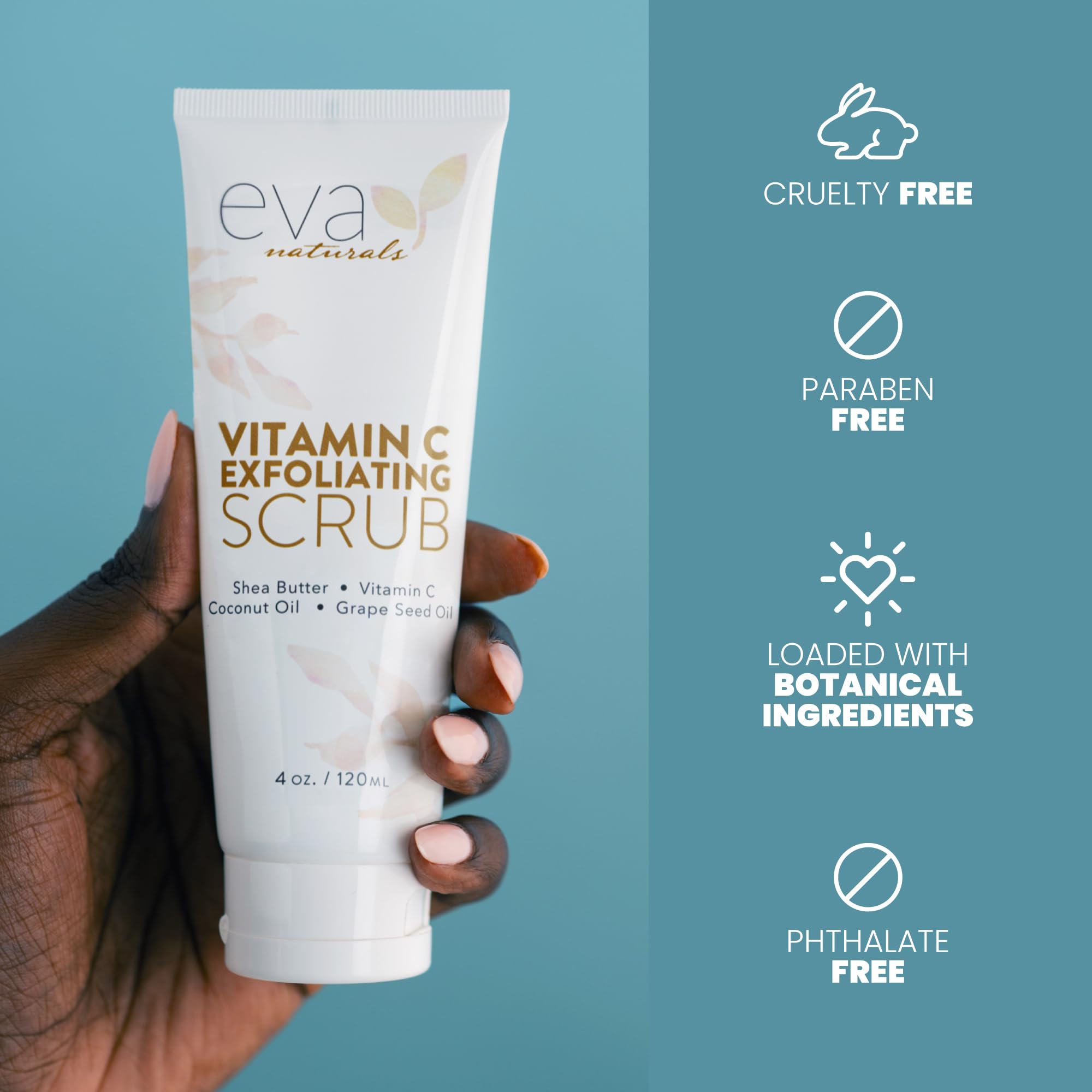 After-use skin with a soft glow from Eva Naturals Vitamin C Scrub.