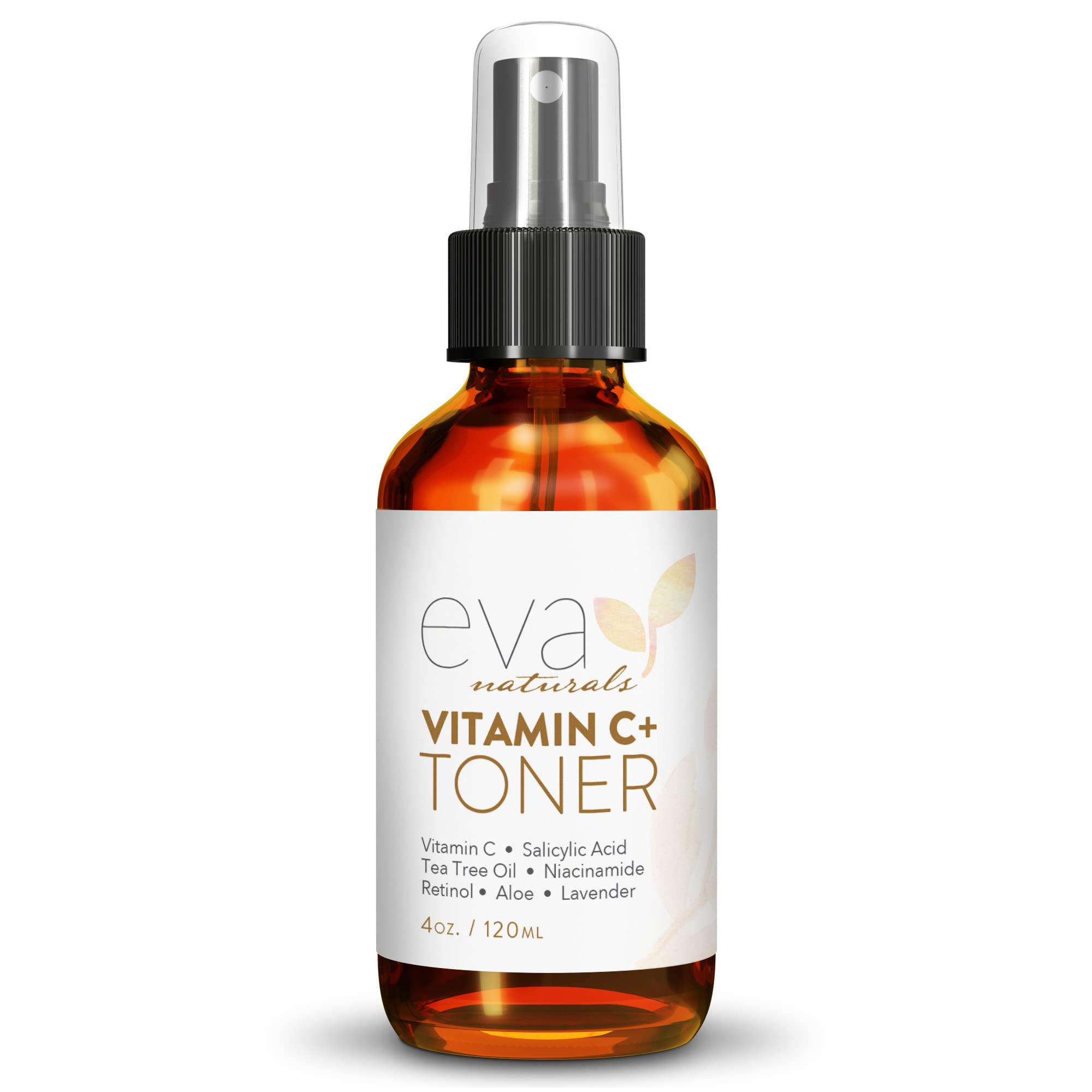 Eva Naturals Vitamin C Toner bottle pour shows hydration and prep for skincare
