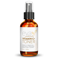 Eva Naturals Vitamin C Toner bottle pour shows hydration and prep for skincare