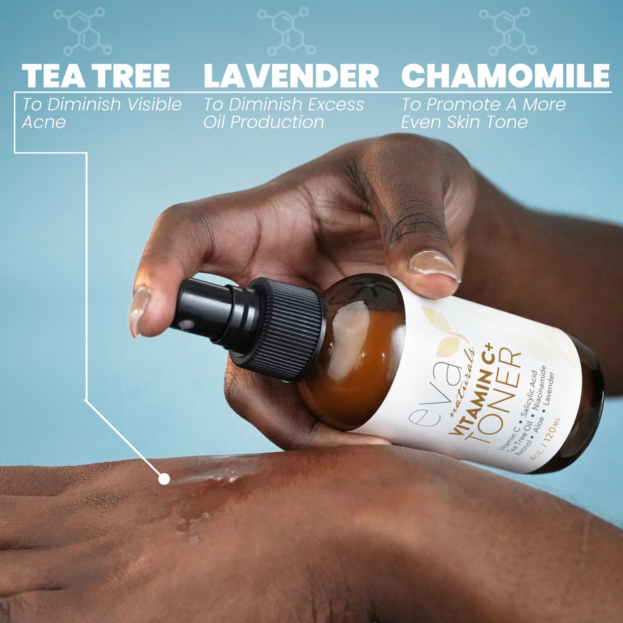 Eva Naturals Vitamin C Toner centella horsetail geranium ingredients support vibrant skin