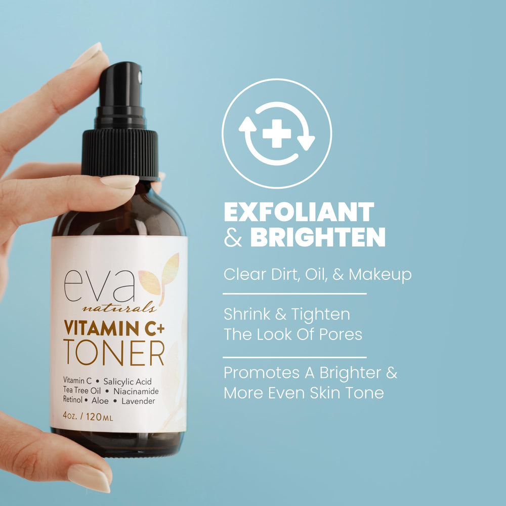 Eva Naturals Vitamin C Toner witch hazel and rose water drops refreshed pores