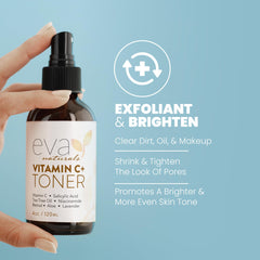 Eva Naturals Vitamin C Toner witch hazel and rose water drops refreshed pores