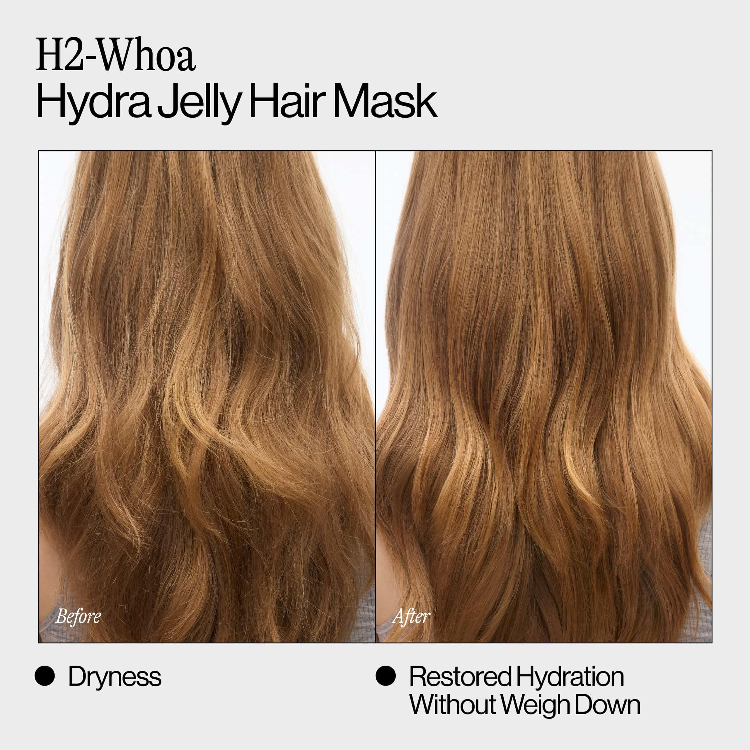 Eva NYC Hydrating Jelly Mask ingredients: hyaluronic acid and squalane moisturize hair