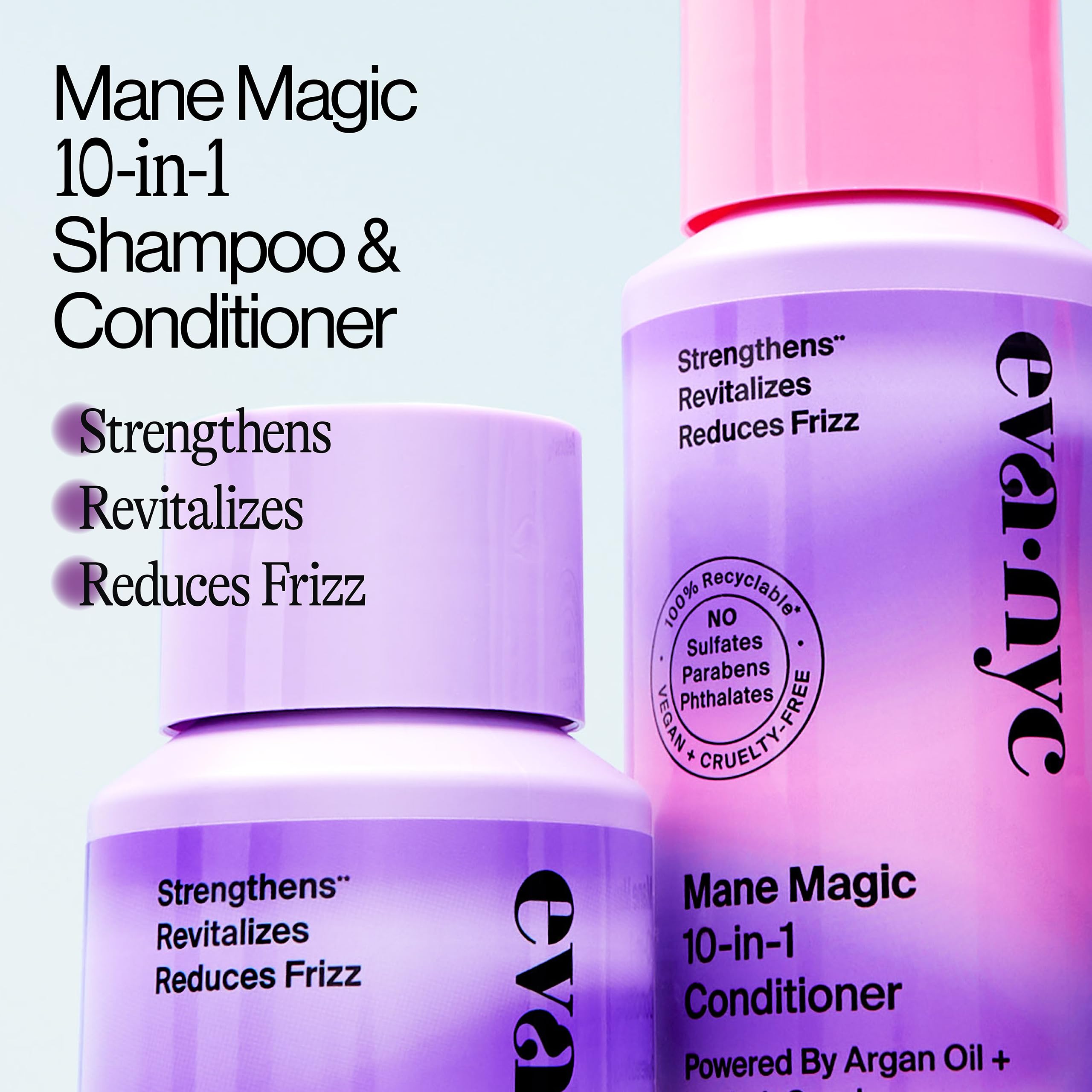Eva NYC Mane Magic with argan and baobab highlights nourishing ingredients.