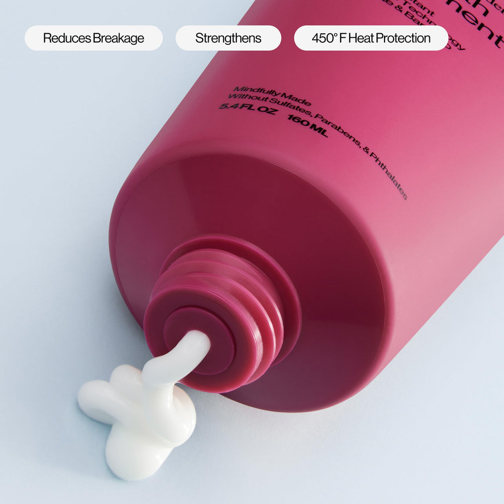 Visual of Bond Technology label on Eva NYC Repair Leave-In for strengthened hair bonds.