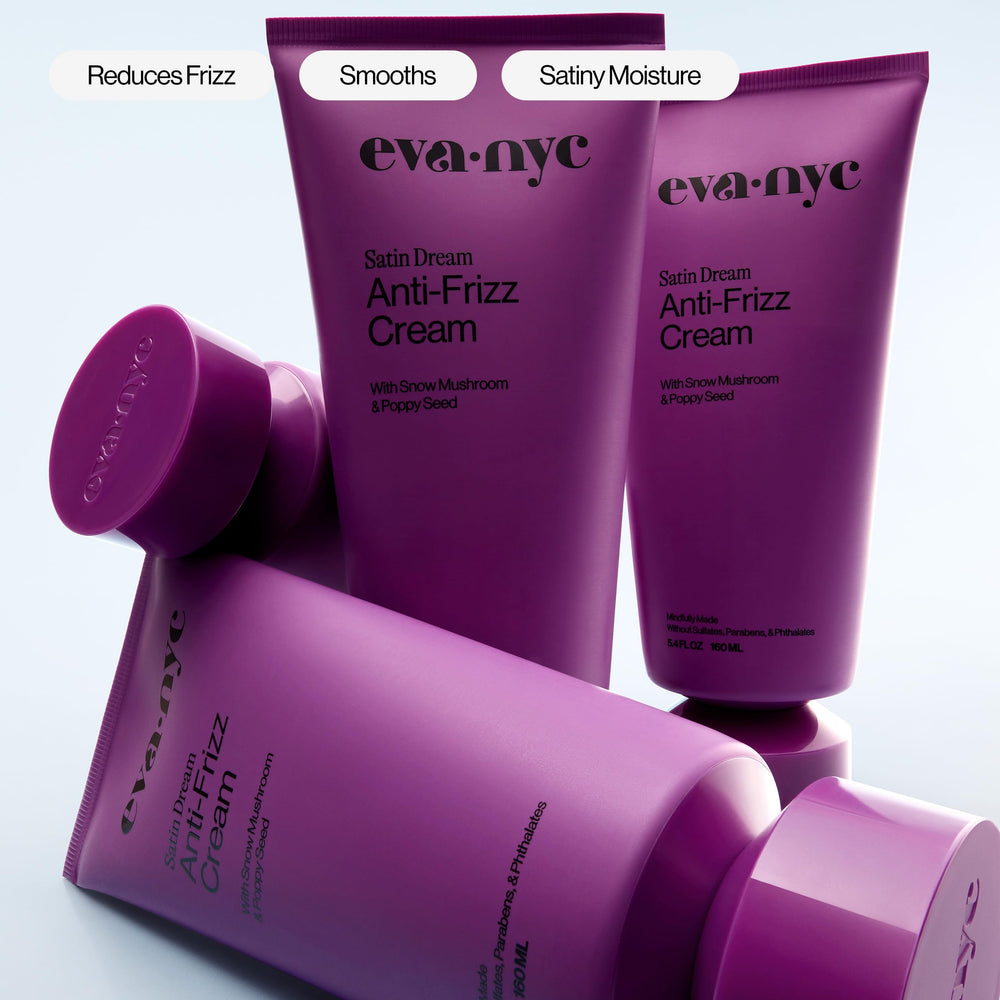 Hair with soft frizz-free shine after Eva NYC Satin Dream