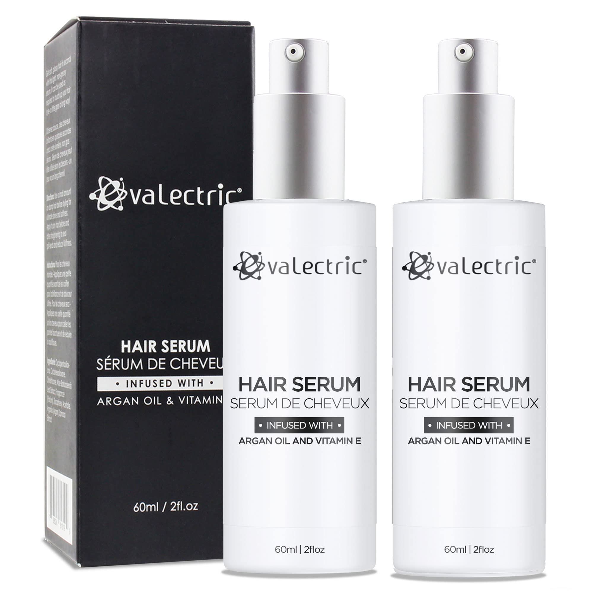 Evalectric Argan Oil Hair Serum bottle for frizz control and shine