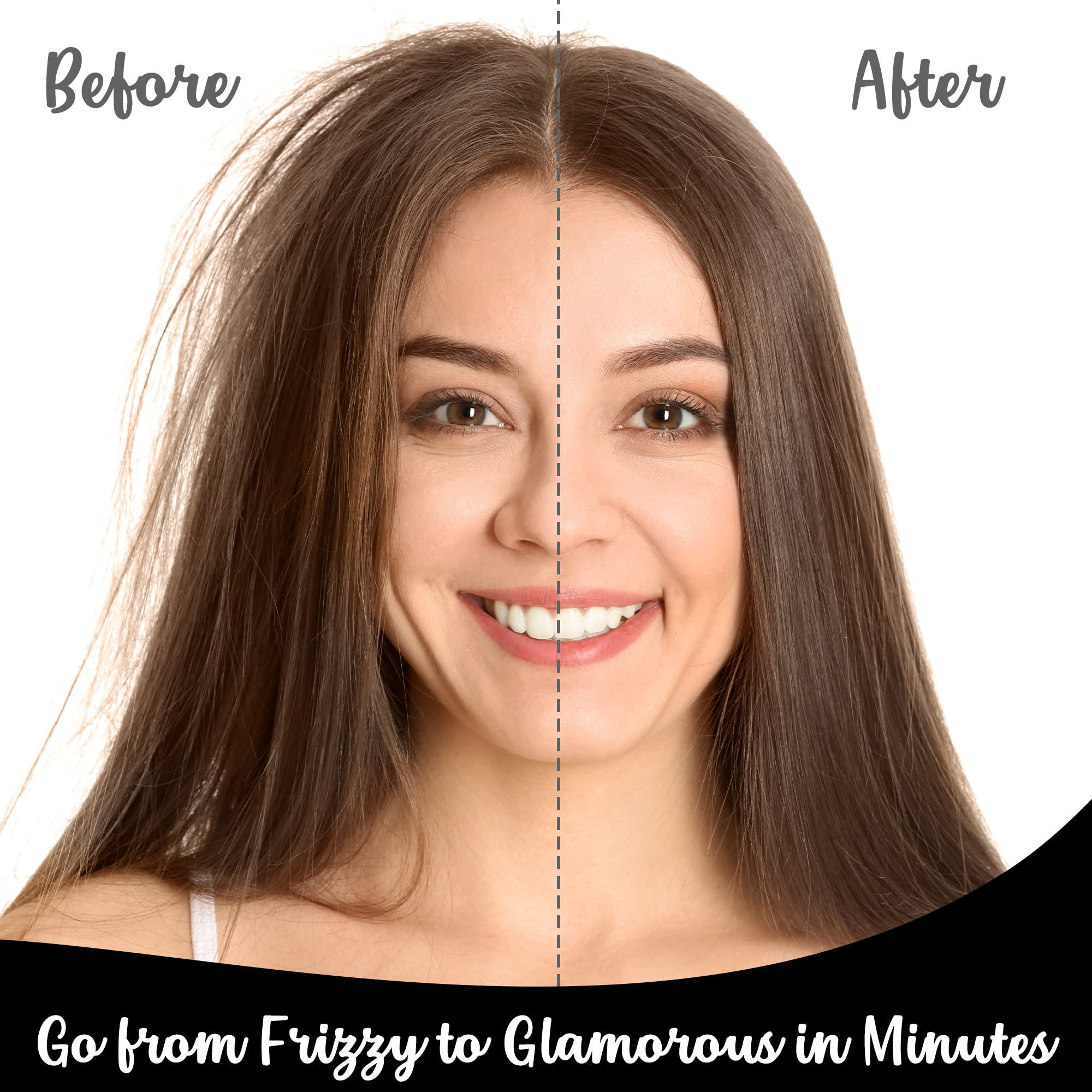 Hair serum protecting against heat during styling with flat iron