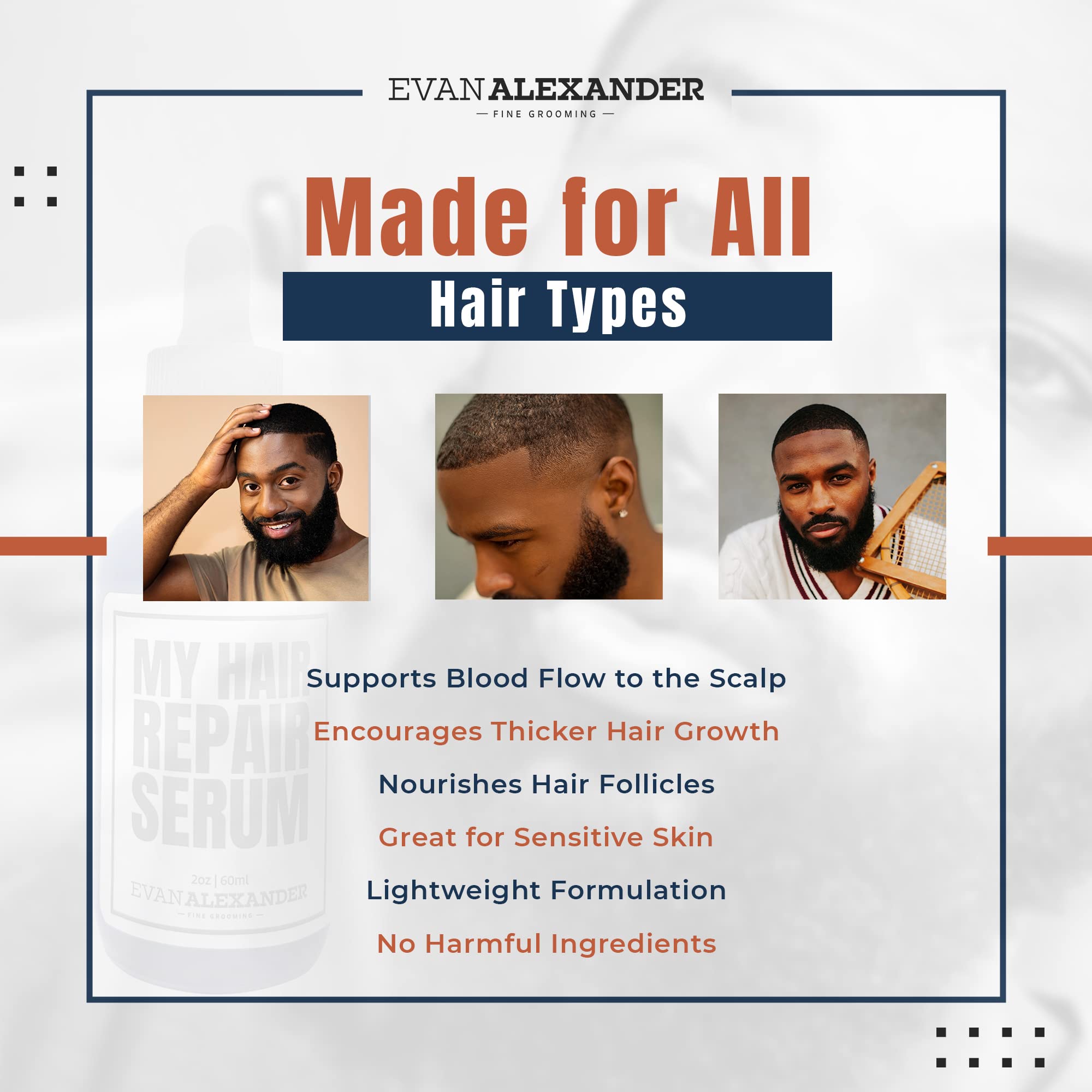 Evan Alexander Sulfate-free formula badge on front label for sensitive scalps.