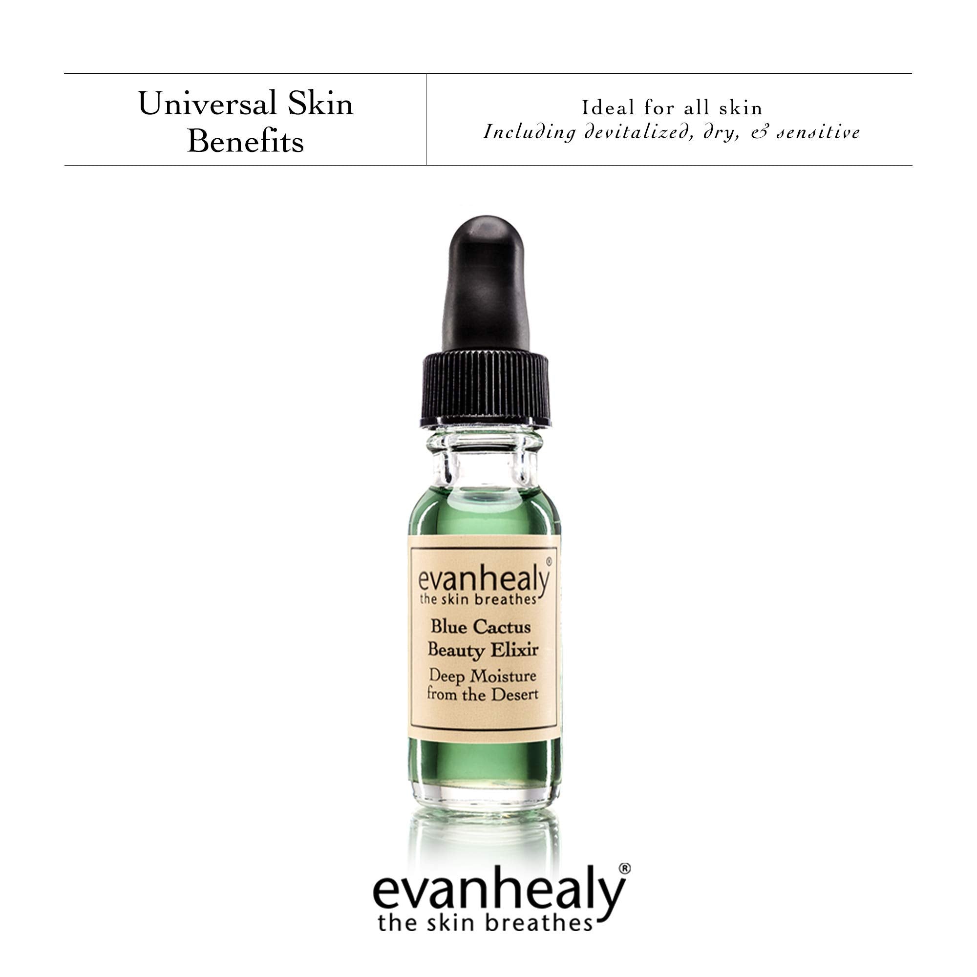 Evanhealy Blue Cactus Hawaiian sandalwood essence frame suggests calming hydration.