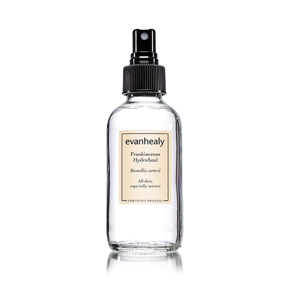 Evanhealy Frankincense Hydrosoul bottle for gentle hydration and refreshing facial toning.
