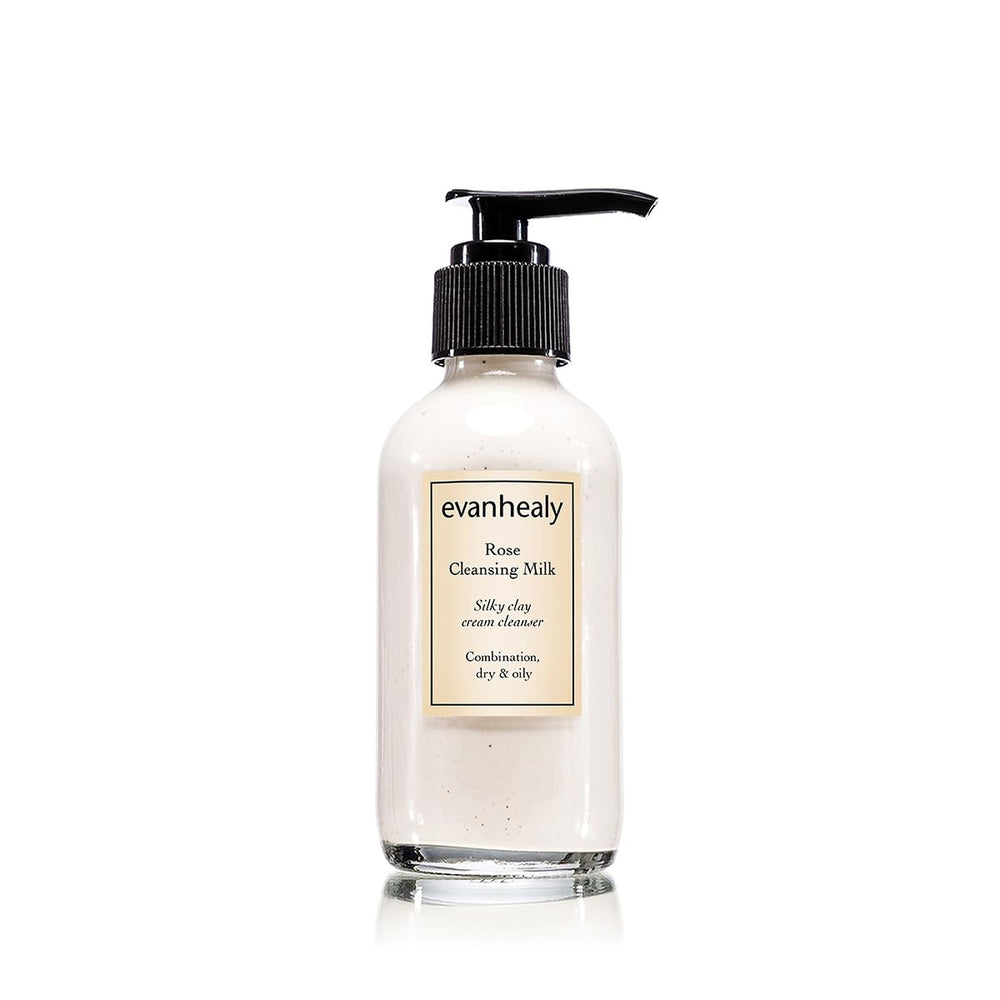 evanhealy Rose Cleansing Milk bottle and packaging for gentle daily cleansing